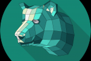 Иллюстрация  полигональный медведь