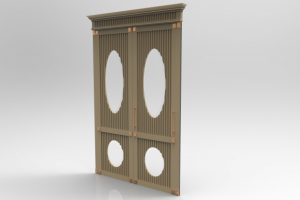 Спальня с гардеробной - Двери-купе с порталом