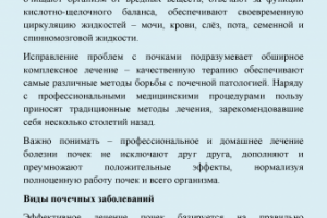 Медицинская SEO-статья (лечение почек)