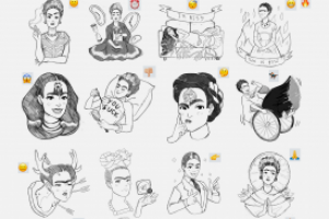 Эскизы стикеров Frida Kahlo