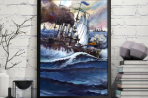 Иллюстрация для упаковки макета корабля "Броненосец потемкин"