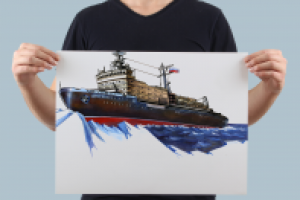 Иллюстрация к упаковке макета ледокола