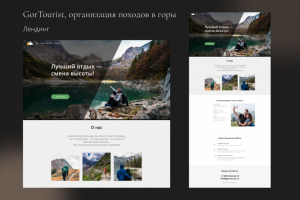 Лендинг для фирмы, организующей походы в горы