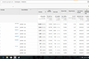 Показатель отказов и конверсия в кампаниях Я.Директ за 1 месяц