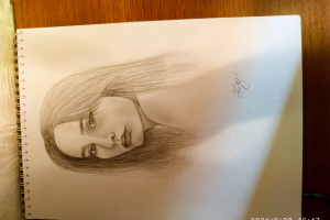 Портрет девушки, карандаш, а4