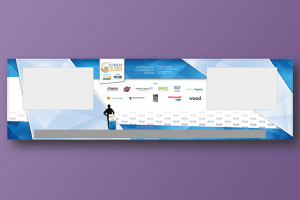 Баннер и трибуна на конференцию в Абу-Даби