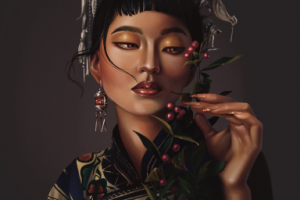 С веткой Падуба