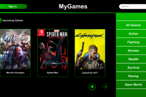 Videogames website design