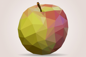 Яблоко в стиле low poly