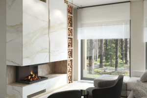 Визуализация уголка с камином