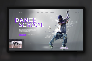 Дизайн главного экрана для танцевальной школы