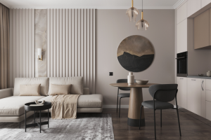 Визуализация кухня-гостиная