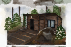 Эскиз лесного дома