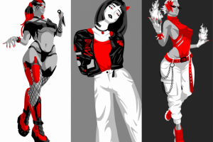 Digital art in three colors