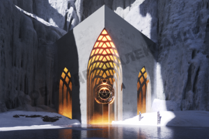 Gothic temple in ice
