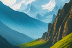 Горный пейзаж рисунок