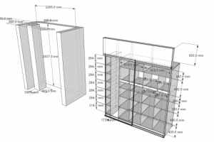 Схематический чертеж по замеру, шкаф купе для клиента.