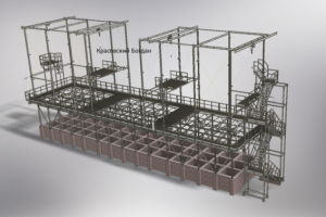 Опорная металлоконструкция для установки водооборотного охлажден