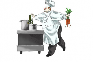 Рисунок в программе Photoshop "Повар"