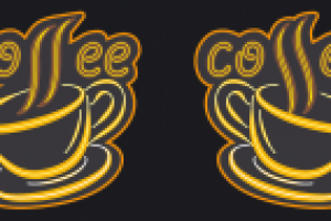 Неоновая вывеска "Кофе"