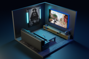 3д модель "Комнаты с ps5"