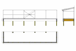 Бетонная рампа и металлический навес