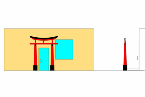 японская арка тории перед входной группой