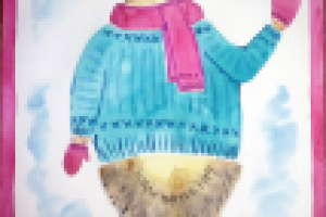 Рисунок для урока рисования с детьми. А4. Акварель.