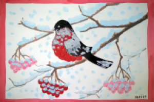 Рисунок для урока рисования с детьми. А4. Гуашь, пластилин.