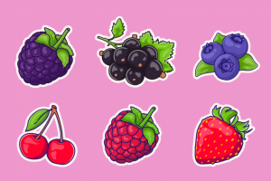 Иллюстрация ягод в мультяшном стиле