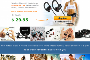 Лендинг для продажи наушников через Amazon