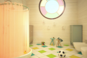 Стиль современный. Ленинградская обл,  п. Камарова. Ванна Детска