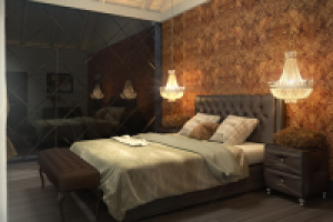 Стиль современный. Ленинградская обл,  п. Камарова. Спальня