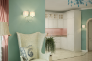 Стиль "Майями".Москва. Гостиная