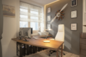 Стиль современный. Санкт-Петербург. Спальня-кабинет.