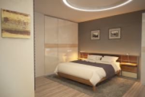 Стиль современный. Санкт-Петербург. Спальня-кабинет.