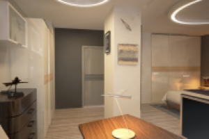 Стиль современный. Санкт-Петербург. Спальня-кабинет.