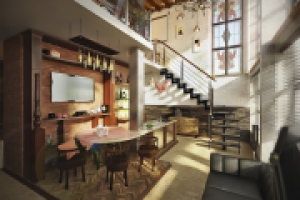 Стиль Лофт. Москва. Двух уровневый Пентхаус.