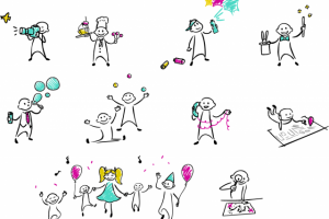 Человечки - набор иллюстраций для сайта novastory.ru