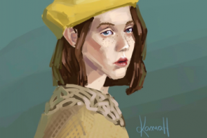 Девушка с томатом