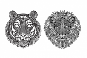 Животные в стиле зентангл