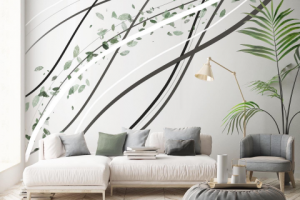 Роспись стены в интерьере