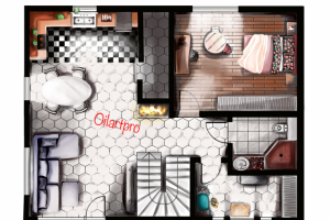 Скетч-план 1 этаж в цвете