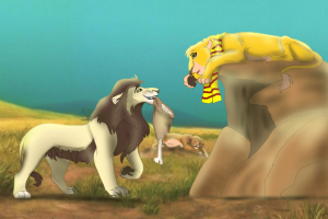 Комикс Блуждающий в саванне лев.Знакомство,начало семейной жизни