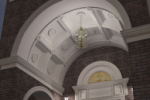 Кесонный свод на входной группе частного дома