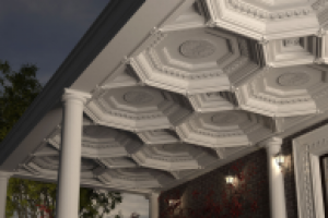 Кесонный потолок на террасе частного дома