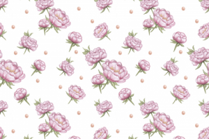 Бесшовный паттерн «Пионы»