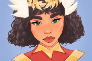 Девушка - супергерой в мультяшном стиле