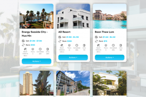 Страница сайта с карточками по продаже недвижимости