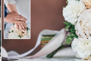 Разворот свадебной фотокниги